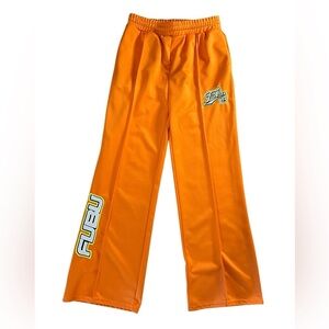 FUBU Forever21 Athletic Track Pants Wide Leg Orange Women's Size Large Y2K